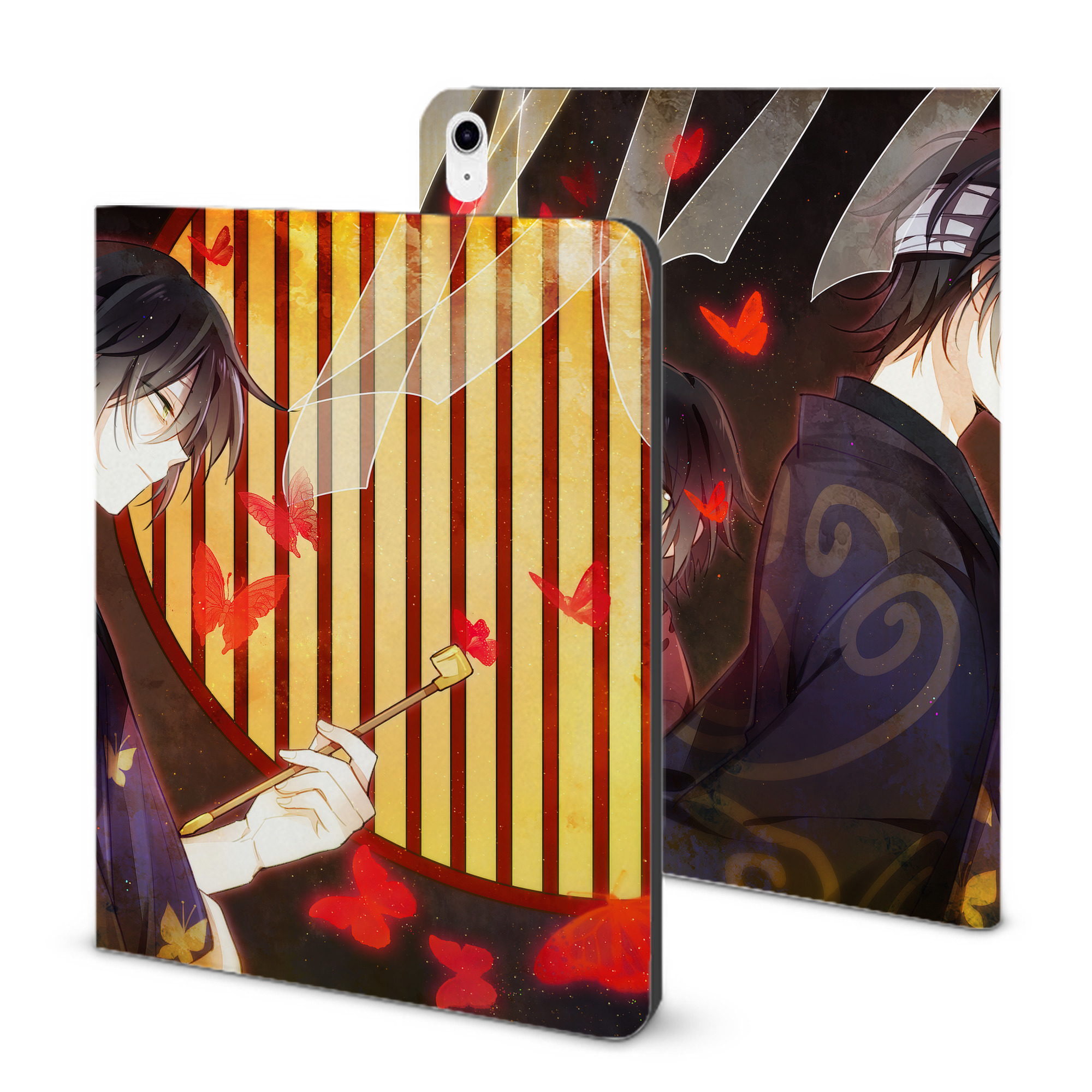 （画像用） ぎんたま 坂田銀時（さかたぎんとき） 神楽 志村新八（しむら しんぱち） GINTAMA Sakata Gintoki Kagura Shimura Shinpachi IPad ケース ブック型 PUレザー TPU 耐衝撃 軽量 薄型 ペン収納なし 全面保護 IPad 各モデル対応